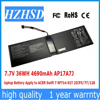 7.7 V 36WH 4690mAh AP17A7J nešiojamas Baterija Taikomos ACER Swift 7 SF714-51T 2ICP3/77/128