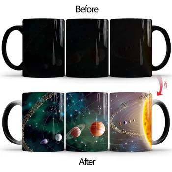 Naujas Spalvingas Saulės Sistemos Planetų Spalvą Keramikos Puodelis Magiškas Galaxy Planet Spalva Keičiasi Kavos Puodelio Spalva Pakeisti Teacup