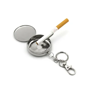 Asmeninį Uždaromos Peleninę Nešiojamų Metalo Mini Peleninės Kelionės Saugojimo cigarečių Nuorūkos Keychain Pakabukas Vyrų Įtaisą