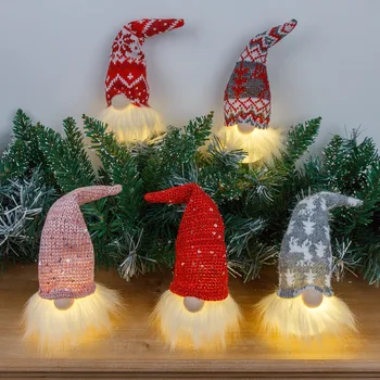 Kalėdų Beveidis Lėlės Ornamentu 2021 Kalėdos, Velykos Bunny LED Nakties Šviesos Naujųjų Metų Kalėdų Pakabukas Papuošalų Medis Kabinti Ornamentu
