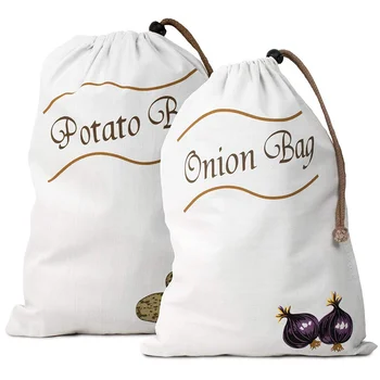 Bulvių MAIŠĄ Drobės Kišenėje Svogūnai Saugojimo Krepšys Namų Virtuvėje Raišteliu Išsaugojimo Pirkinių Krepšys