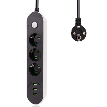 Smart 2 Turas Galia Juostelės USB Kelionės Adapteris, Lizdo Elektros Kištuką Es 5M ilgiklis Virtuvės Universalus Įkroviklis