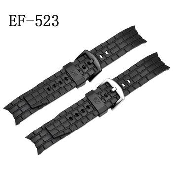 Atsparus vandeniui PU Soft Žiūrėti Juosta, Diržu, Casio EF-550/ EF523 22mm Guminiai Dirželiai Watchband už Casio Statinys EF550 Apyrankę Diržas