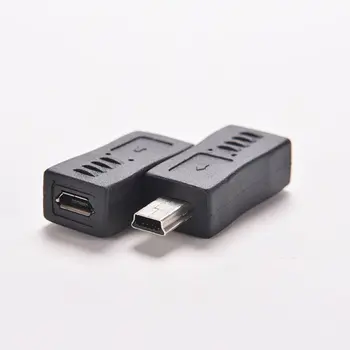 2vnt Juoda Micro USB Female į Mini USB Vyrų Adapteris, Įkroviklis Adapteris Keitiklis Lašas Laivybos