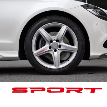 Juoda/Balta/Raudona 4pcs Nustatyti Sporto Varantys Lipdukas Lipdukas Sporto Automobilių Lenktynių Vinilo Lipdukai Mercedes Benz Ratlankiai Varantys Logotipas