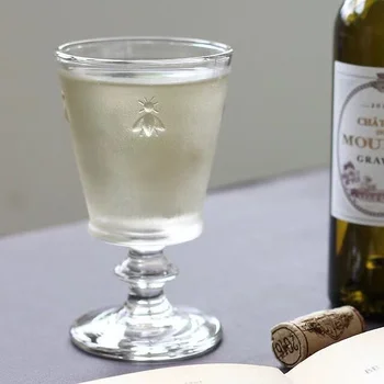 Prancūzijos Šviesą Iškilumo Bičių Stiklo Taurės Vasaros Sulčių Ledų Puodelis Balto Vynuogių Šampano Goblet Pieno Kavos Puodelio
