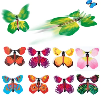 9pcs Šalies triukui Žaislų Fėja Plaukioja Knygos Butterfly Gumos Juosta Varomas Vėjo Iki Žaislas Drugelis Siurprizas Vaikams
