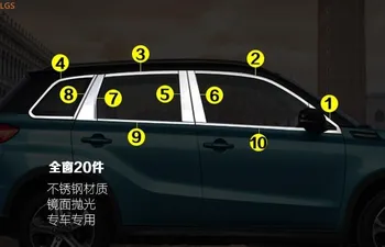 Už Suzuki vitara 2016-2018 Aukštos kokybės nerūdijančio plieno, Automobilių langų Apdailos juostelės Apsaugos apdaila, Automobilių stilius