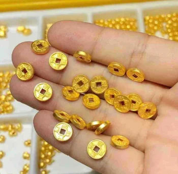 24K Gryno Aukso Monetos 999 Geltonos Aukso Imperatorius Monetos Apyrankė Raudona Dirželis 999 monetų 8mm 1