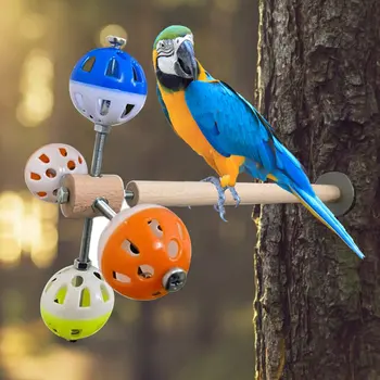 Papūga Žaislus, Spalvingas Tuščiavidures Bell Žaislas Papūgos Naminių Paukščių Papūga Kramtomoji Mokymo Žaislai Sukasi Kamuolys, Žaislai Budgies 3