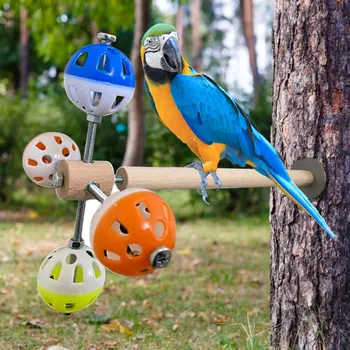 Papūga Žaislus, Spalvingas Tuščiavidures Bell Žaislas Papūgos Naminių Paukščių Papūga Kramtomoji Mokymo Žaislai Sukasi Kamuolys, Žaislai Budgies 4