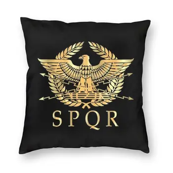Vintage Gold Romos Imperijos, Bizantijos Erelio Emblema Pagalvėlė Padengti Sofa Namų dekoro Romos SPQR Aikštėje Mesti Pagalvės užvalkalą 40x40cm