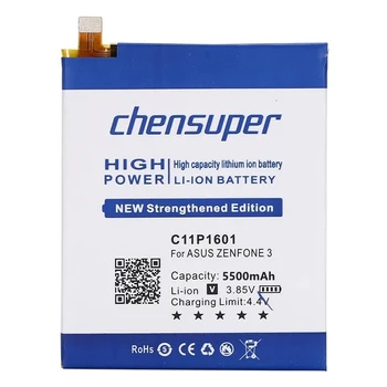 chensuper naujas C11P1601 5500mAh Baterija ASUS ZENFONE 3 ZENFONE3 ZE520KL Baterijas ZenFone gyventi Z017DA ZB501KL A007 1