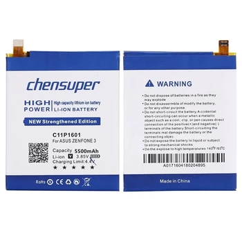 chensuper naujas C11P1601 5500mAh Baterija ASUS ZENFONE 3 ZENFONE3 ZE520KL Baterijas ZenFone gyventi Z017DA ZB501KL A007 3