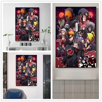 Japonų Anime Naruto Akatsuki Uchiha Drobės Tapybos Sienos Meno Dovana Dekoro Nuotraukos Freskos, skirtą Kambarį Namuose Apdaila