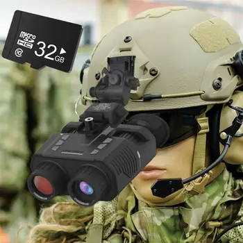 Žiūronus, Naktinio Matymo Akiniai 1080P už Šalmas Galvos 3D Stereo Imaging Naktį Asortimentą 250M Green 32GB Kortele Medžioklės Stebėjimas