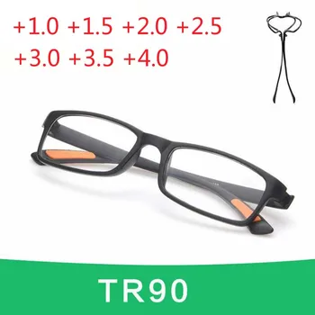 Lanksti TR90 Plastiko Titano Skaitymo Akiniai Vyrai Moterys Bendable Rėmo Presbyopic +1.0 +1.5 +2.0 +2.5 +3.0 +3.5 +4.0