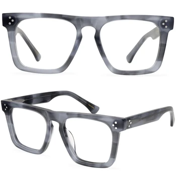 Retro viso kadro akiniai acetatas juostele aikštėje rėmo akiniai Japonijos unisex akiniai