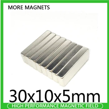 5~200PCS 30x10x5 N35 NdFeB Paieškos Pagrindinių Quadrate Magnetas 30mm*10mm Galingi Magnetai 30x10x5mm Stiprūs Neodimio Magnetai 30*10*5 mm