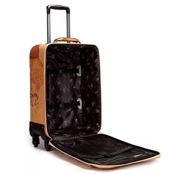 Retro žemėlapį kelionės bagažo populiarus vykdyti transportavimo lagaminas vyrai, verslo kelionės valise moterų vežti maišelį mados vežimėlio atveju 1