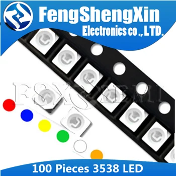 100vnt/daug Naujų 1210 3528 SMD LED diodų šviesa RGB Pink UV Balta raudona geltona žalia mėlyna 3.5*2.8*1.9 mm