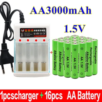 1,5 V AA 3000mAh baterija 1,5 V šarminės AA 3000mAh akumuliatorius nuotolinio valdymo žaislas, lempa baterija + kroviklis