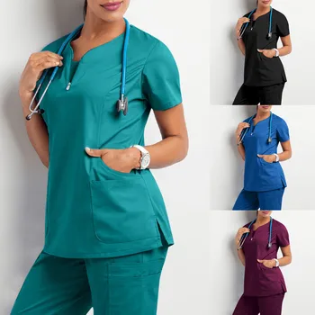 Darbo drabužiai Moterims, Sveikatos priežiūros Darbuotojai, vienodo Femme Grožio Salonas Drabužių Slaugos Krūmynai Viršūnių Marškinėliai Slaugytoja Slaugos Darbo Vienodas hemsire
