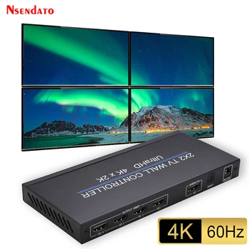 4K 60Hz 2x2 HDMI TV Vaizdo Siena Valdiklio Ekrane Susiuvimo Procesorius Splicer 2x1 3x1 1x2 1x3 4x1 1x4 HDMI Vaizdo Splicer Už PS4