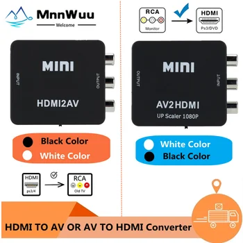 AV ir HDMI suderinamus Konverteris AV HD-MI Konverteris Adapteris Mini Composite CVBS HD HDMI Suderinamus su AV Video Converter