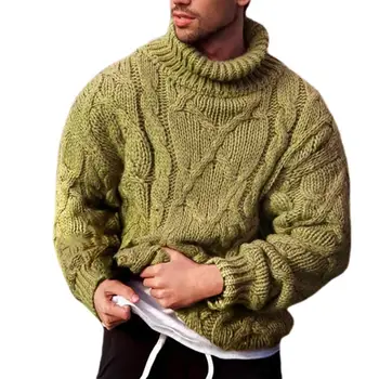 Vyrų Megztinis Mados Rudens-Žiemos Twist Pynimo Megztiniai Megztinis Golfo Kaklu Megztinis (Puloveris) Palaidinukė 2021 свитер