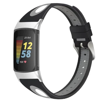 Dviejų Spalvų Silikono Juostos Fitbit Mokestis 5 Dirželio Pakeitimo Sporto Moterys Vyrai Apyrankę Correa Už Fitbit Mokestis 5 Watchband