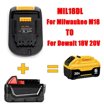 MIL18DL Baterijos Adapteris Keitiklis Milwaukee 18V Li-ion Baterijos Konvertuoti į Dewalt 18V 20V Li-ion Baterija Įrankiai