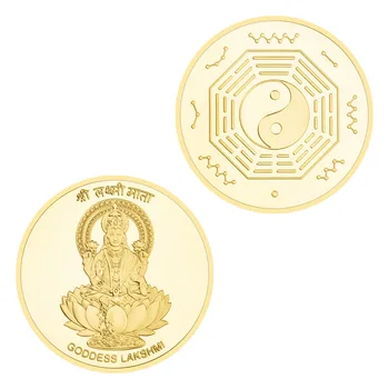Indijos Deivės Lakšmi Suvenyrų Monetos, Aukso Spalvos Kolekcionuojamų Kūrybos Dovana Proginės Monetos