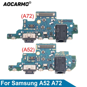 Aocarmo USB Įkrovimo lizdas Įkroviklio Jungtį Ausinių Kištukas Mic Valdybos Flex Remontas, Dalys Samsung Galaxy A52 A72 A725F