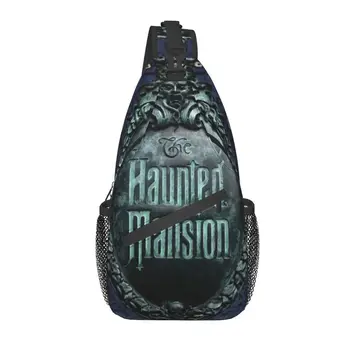 Individualų Haunted Mansion Pasirašyti Sling Bag Vyrų Mados Pečių Crossbody Krūtinės Kuprinė Kelionės Žygiai Daypack