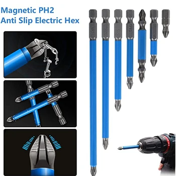 Supower Magnetinių Stabdžių Slydimo ph2 Varžtas Grąžtas 25mm,50mm,65mm,70mm,90mm,127mm,150mm (7PCS + Magnetizer) 1