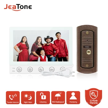 JEATONE Home Video Domofonas 7 Colių Doorbell Sistema su 1200TVL Kamera,Stebėti Kalbėti, Atrakinimas,Vandeniui ir Night Vision