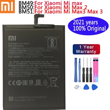 2021 metų 100% Originalus Xiao mi BM49 BM50 BM51 Baterija Xiaomi Max 2 3 Max2 Max3 Aukštos Kokybės Telefoną, Baterijos Pakeitimas