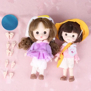 12cm Mini Bjd Doll Ob11 Pocket Lėlės 23 Kilnojamojo Bendras Mielas Žaislas Fullset Mini Mergina Uždaryti Akis Bjd Lėlės-Geriausia Dovana Gimtadienio proga