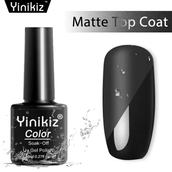 Yinikiz Juoda Butelis Matinis Top Coat Gel Nagų lako Sušildymas-Off UV LED Lempos Nails Base ir Top Coat Gel Laku