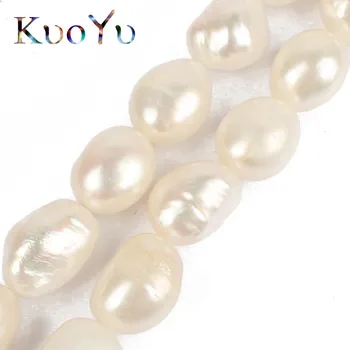 9-10mm Natūralus Baltas Nereguliarus Gėlavandenių Perlų Laisvos Formos 