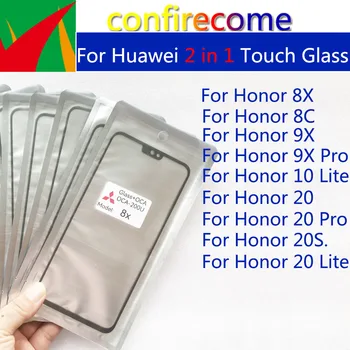 10vnt\Daug Stiklo + OCA Už Huawei Honor 8X 8C 20s 9X 20 Pro 10 Lite 20i Jutiklinio Ekrano Skydelis Jutiklis skaitmeninis keitiklis Priekinis Stiklas