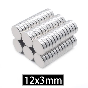 10/20/50/100 Vnt 12x3 Neodimio Magnetas 12mm x 3mm N35 NdFeB Turas Super Galinga, Stipri, Nuolatinio Magnetinio Disko imanes