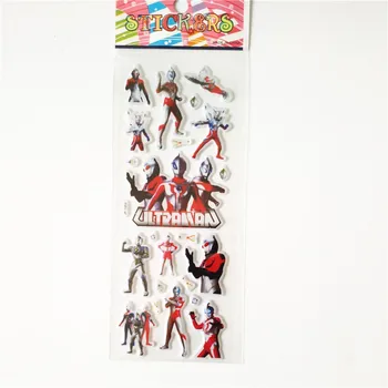 6pcs Anime Ultraman Tiga Burbulas Lipdukai 3D Vaikams, Vaikams, Mokyklos Apdovanojimai Klasikinis Žaislai Taro JACK Altman Kovos Lipdukas 2