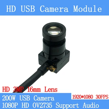 3MP 16mm Objektyvas 1080P Full HD USB Kamera Modulis MJPEG 30 kadrų per sekundę Didelės Spartos Mini VAIZDO Linux uv-C Android Kamera, Mini Stebėjimo kamera