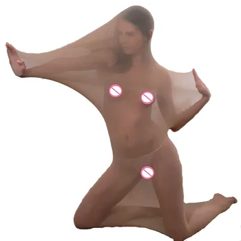 Moterų Erotinis Apatinis Trikotažas Matyti Per Visą Kūną Encasement Maišas Kokono Galvos Gaubto Bodystocking Bodyhose Pėdkelnės Bodysuit