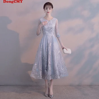 Prom Dresses Vestidos DongCMY Naujas Elegantiškas Gėlių Šaliai, O-kaklo-line Pusė 2022 Trumpas Veiklos Suknelė
