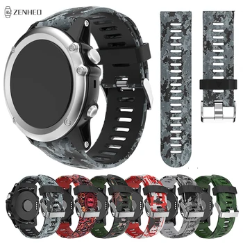 26mm Silikono Dirželis Garmin Fenix 5X/5X Plius Spausdinti Watchband Apyrankę, Garmin Fenix 3/3 HR Smart Watch Band