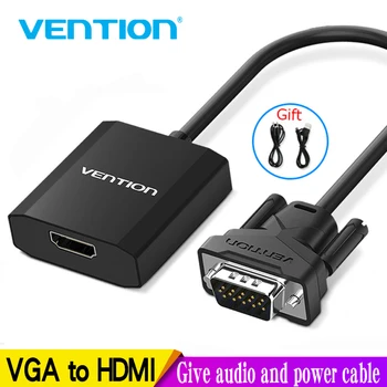 Paj VGA į HDMI Konverteris VGA, HDMI Adapteris, Kabelis, VGA, HDMI Audio Jungtis 1080P PC Laptop Notebook su HDTV Projektorius