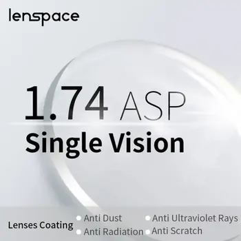 Lenspace 1.74 Vieną Viziją Recepto CR-39 Dervos Asferiniai Akinius Trumparegystė Toliaregystė Lęšių Optinis Objektyvas